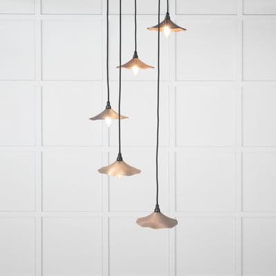 From The Anvil 49726SBL Smooth Copper Flora Cluster Pendant in Bluff