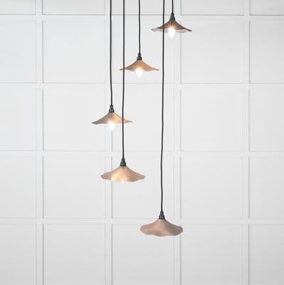 From The Anvil 49727SBL Smooth Nickel Flora Cluster Pendant in Bluff