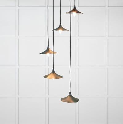 From The Anvil 49727SDI Smooth Nickel Flora Cluster Pendant in Dingle