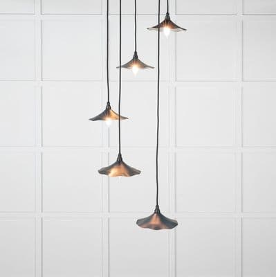 From The Anvil 49727SDU Smooth Nickel Flora Cluster Pendant in Dusk