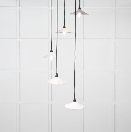 From The Anvil 49727SF Smooth Nickel Flora Cluster Pendant in Flock