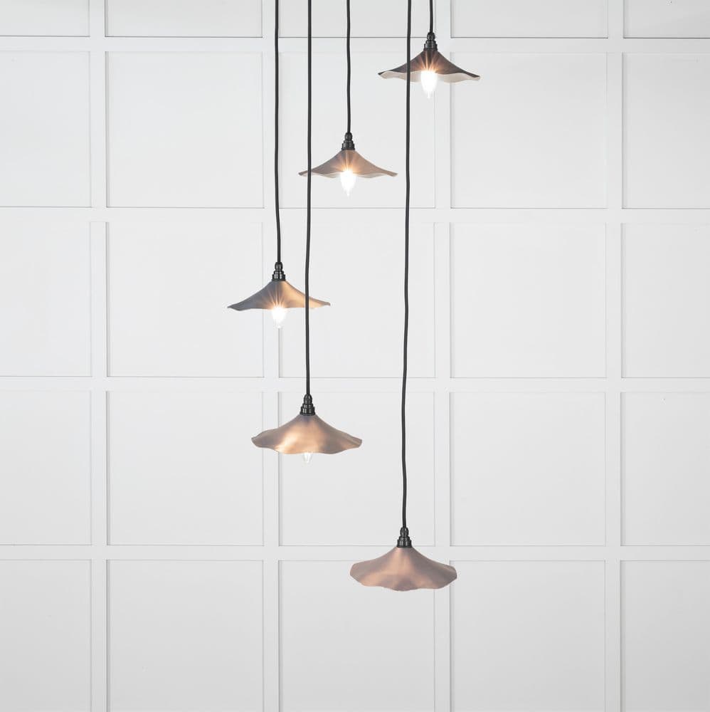 From The Anvil 49727SSL Smooth Nickel Flora Cluster Pendant in Slate