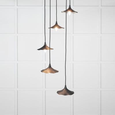 From The Anvil 49727SSO Smooth Nickel Flora Cluster Pendant in Soot