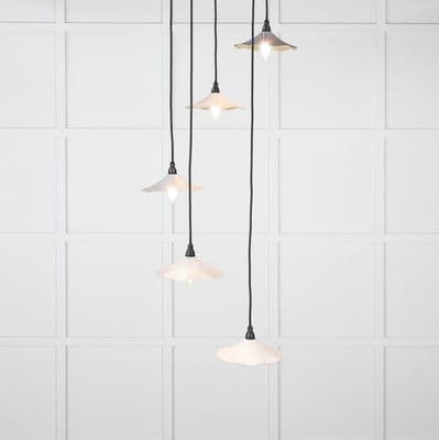 From The Anvil 49728SBI Smooth Brass Flora Cluster Pendant in Birch