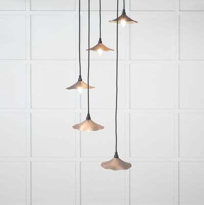 From The Anvil 49728SBL Smooth Brass Flora Cluster Pendant in Bluff