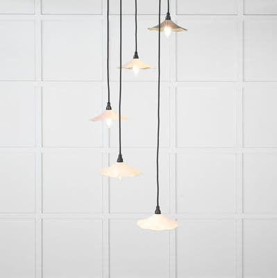 From The Anvil 49728STE Smooth Brass Flora Cluster Pendant in Teasel