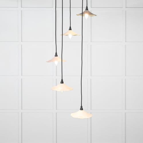 From The Anvil 49728STE Smooth Brass Flora Cluster Pendant in Teasel