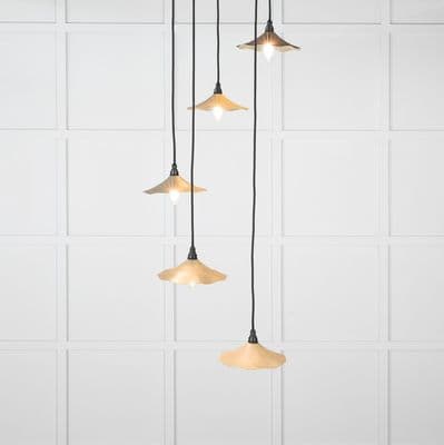 From The Anvil 49728STU Smooth Brass Flora Cluster Pendant in Tump