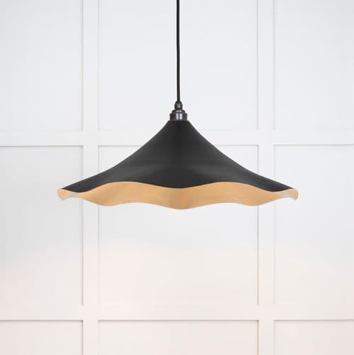 From The Anvil 49731SEB Smooth Brass Flora Pendant in Elan Black