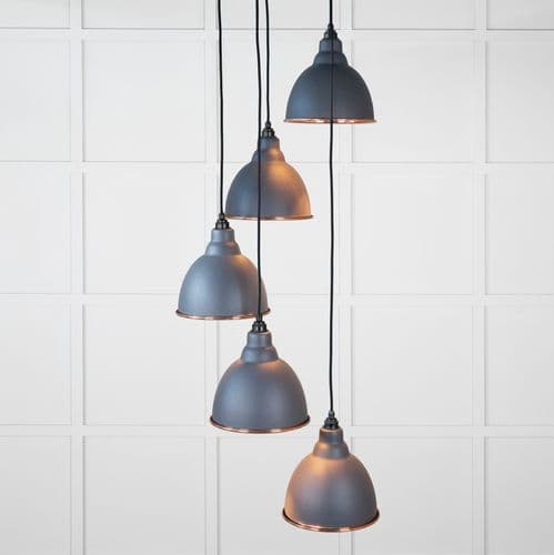 From The Anvil 49736SSL Smooth Copper Brindley Cluster Pendant in Slate