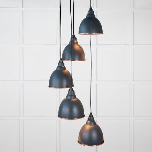 From The Anvil 49736SSO Smooth Copper Brindley Cluster Pendant in Soot