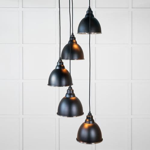 From The Anvil 49737SEB Smooth Nickel Brindley Cluster Pendant in Elan Black