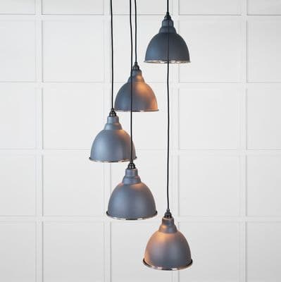 From The Anvil 49737SSL Smooth Nickel Brindley Cluster Pendant in Slate