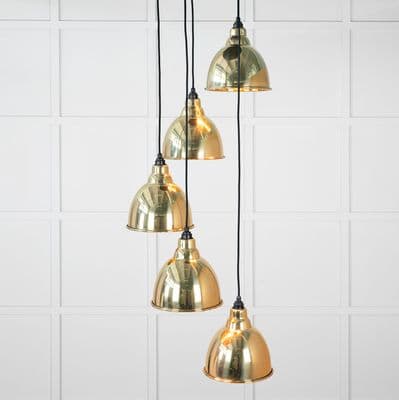 From The Anvil 49738 Smooth Brass Brindley Cluster Pendant