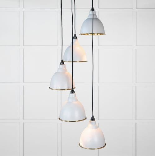 From The Anvil 49738SBI Smooth Brass Brindley Cluster Pendant in Birch