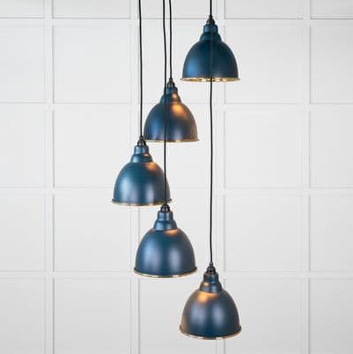 From The Anvil 49738SDU Smooth Brass Brindley Cluster Pendant in Dusk