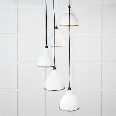 From The Anvil 49738SF Smooth Brass Brindley Cluster Pendant in Flock