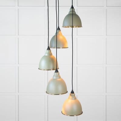 From The Anvil 49738STU Smooth Brass Brindley Cluster Pendant in Tump
