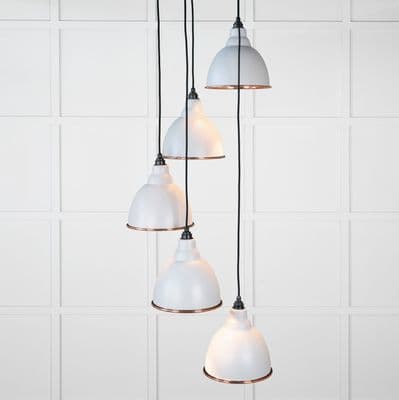 From The Anvil 49739SBI Hammered Copper Brindley Cluster Pendant in Birch