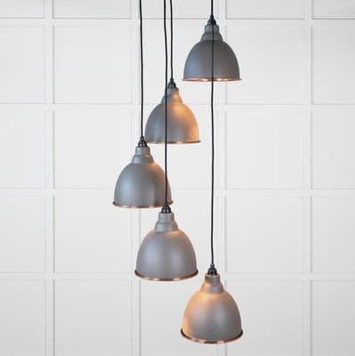 From The Anvil 49739SBL Hammered Copper Brindley Cluster Pendant in Bluff