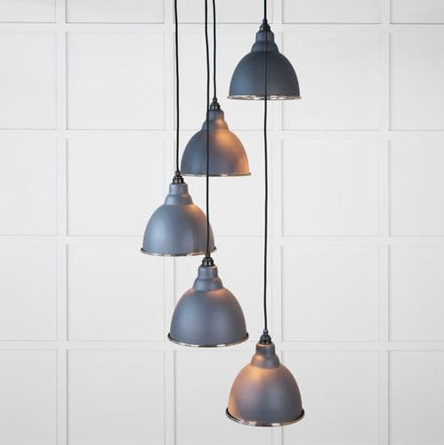 From The Anvil 49740SSL Hammered Nickel Brindley Cluster Pendant in Slate