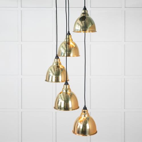 From The Anvil 49741 Hammered Brass Brindley Cluster Pendant