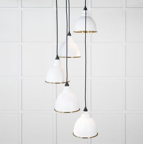 From The Anvil 49741SF Hammered Brass Brindley Cluster Pendant in Flock