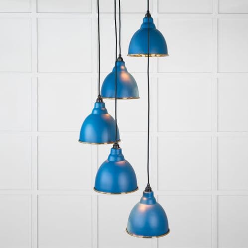 From The Anvil 49741SU Hammered Brass Brindley Cluster Pendant in Upstream