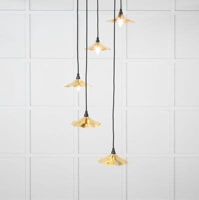 From The Anvil 49745 Smooth Brass Flora Cluster Pendant