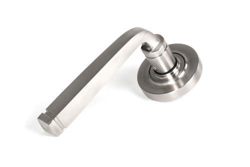 From The Anvil 49848 Satin Marine SS (316) Avon Round Lever on Rose Set (Plain)
