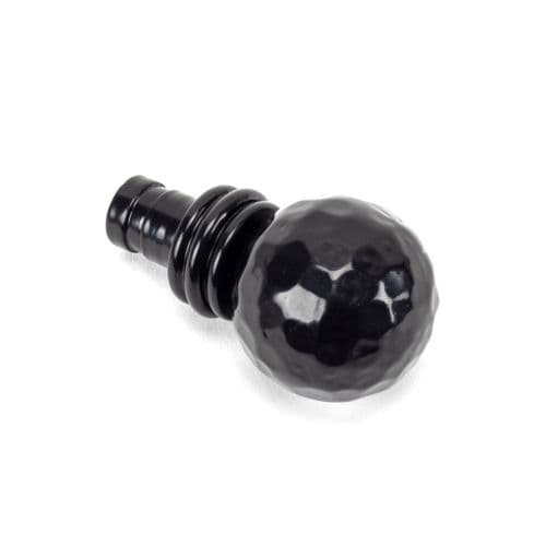 From The Anvil 49901 Black Hammered Ball Curtain Finial (pair)