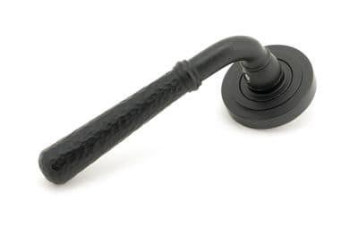 From The Anvil 49986 Matt Black Hammered Newbury Lever on Rose Set (Art Deco) - Unsprung