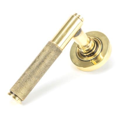 From The Anvil 49993 Aged Brass Brompton Lever on Rose Set (Plain) - Unsprung
