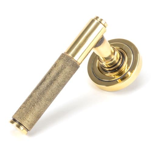 From The Anvil 49994 Aged Brass Brompton Lever on Rose Set (Art Deco) - Unsprung
