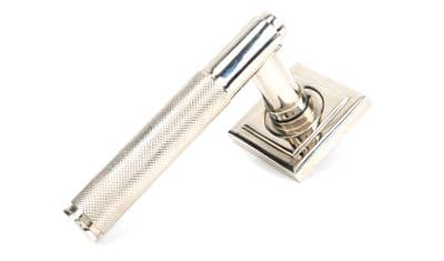 From The Anvil 50004 Polished Nickel Brompton Lever on Rose Set (Square) - Unsprung