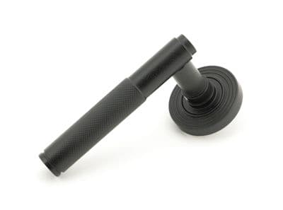From The Anvil 50011 Matt Black Brompton Lever on Rose Set (Beehive) - Unsprung