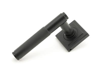From The Anvil 50012 Matt Black Brompton Lever on Rose Set (Square) - Unsprung