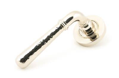 From The Anvil 50045 Pol. Nickel Hammered Newbury Lever on Rose Set (Plain) - Unsprung