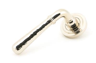 From The Anvil 50046 Pol. Nickel Hammered Newbury Lever on Rose Set (Art Deco) U