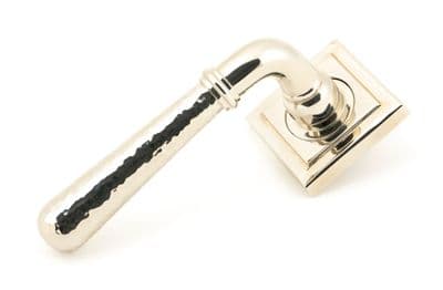 From The Anvil 50048 Pol. Nickel Hammered Newbury Lever on Rose Set (Square) - Unsprung