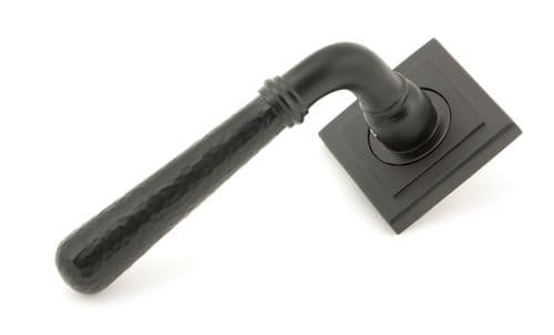 From The Anvil 50052 Aged Bronze Hammered Newbury Lever on Rose Set (Square) - Unsprung