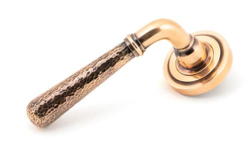 From The Anvil 50054 Pol. Bronze Hammered Newbury Lever on Rose Set (Art Deco) - Unsprung