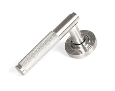 From The Anvil 50067 Satin Marine SS (316) Brompton Lever on Rose Set (Beehive) - Unsprung