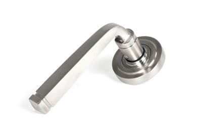 From The Anvil 50074 Satin Marine SS (316) Avon Round Lever on Rose Set (Art Deco) - Unsprung
