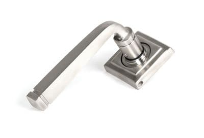 From The Anvil 50076 Satin Marine SS (316) Avon Round Lever on Rose Set (Square) - Unsprung