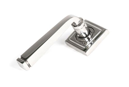 From The Anvil 50080 Polished Marine SS (316) Avon Round Lever on Rose Set (Square) - Unsprung