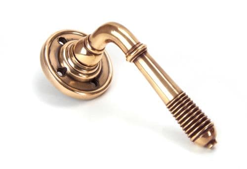 From The Anvil 50090 Polished Bronze Reeded Lever on Rose Set - Unsprung