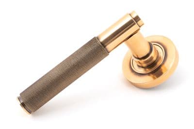 From The Anvil 50103 Polished Bronze Brompton Lever on Rose Set (Plain) - Unsprung