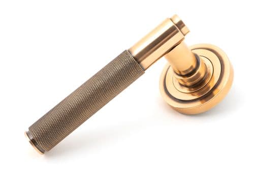 From The Anvil 50104 Polished Bronze Brompton Lever on Rose Set (Art Deco) - Unsprung