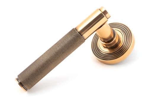 From The Anvil 50105 Polished Bronze Brompton Lever on Rose Set (Beehive) - Unsprung